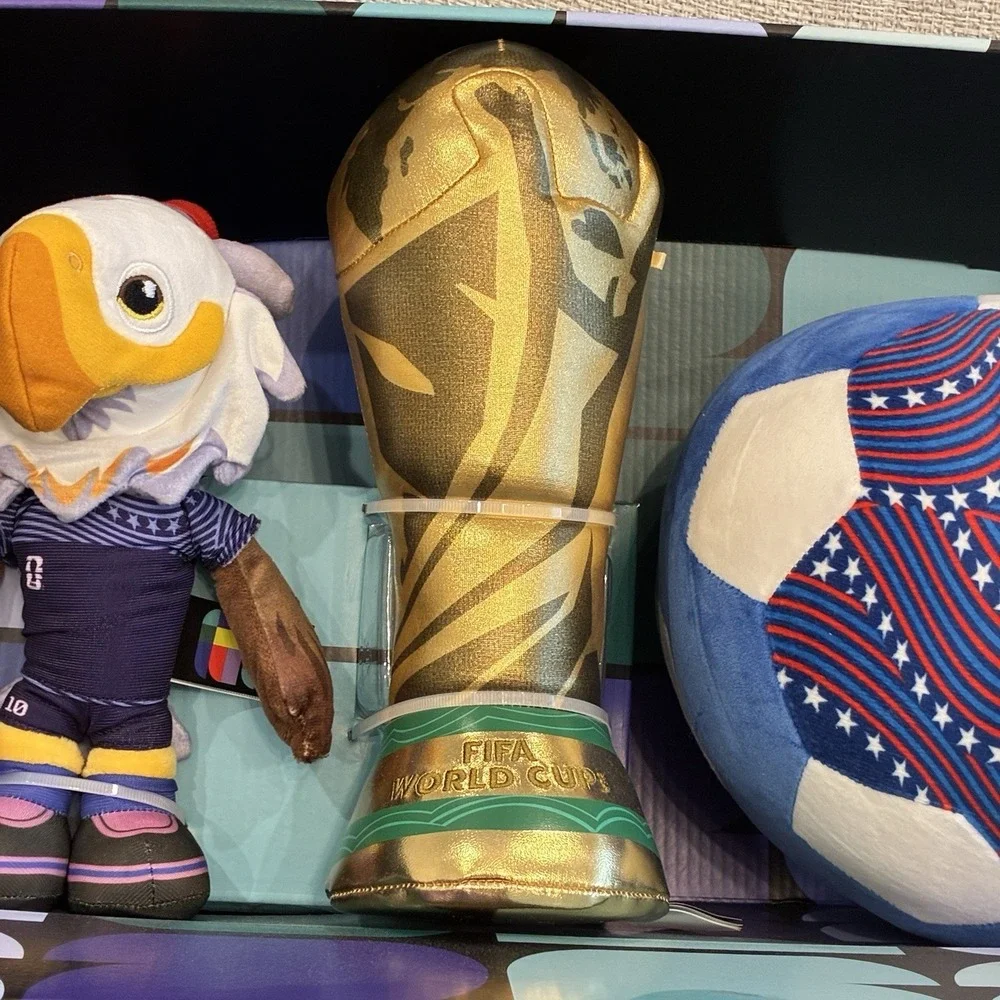 FIFA World Cup 26 USA Plush 3 Pack Set Eagle‎ Trophy Soccer Ball Jazwares New